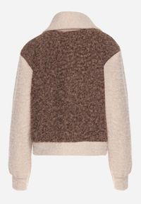 Born2be - Brązowa Kurtka Przejściowa z Tkaniny Boucle o Prostym Kroju z Wysokim Kołnierzem Lilwanea. Kolor: brązowy. Materiał: tkanina. Sezon: zima. Styl: klasyczny #6