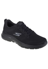 skechers - Buty sportowe Sneakersy męskie, Skechers Go Walk 6-Avalo. Kolor: czarny. Sport: turystyka piesza