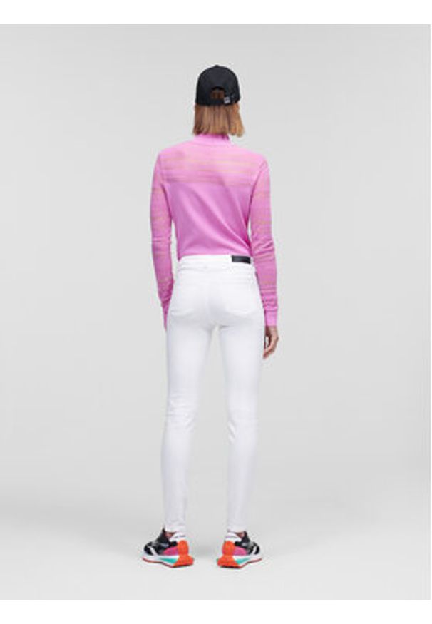 Karl Lagerfeld - KARL LAGERFELD Jeansy Logo 225W1104 Biały Skinny Fit. Kolor: biały