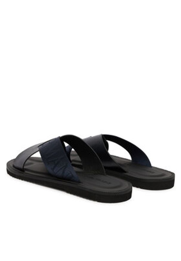 Emporio Armani Klapki X4P124 XN787 MB007 Granatowy. Kolor: niebieski. Materiał: skóra