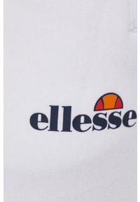 Ellesse Spodnie damskie kolor biały melanżowe SGK13652-011. Kolor: biały. Materiał: bawełna, dzianina. Wzór: melanż #2