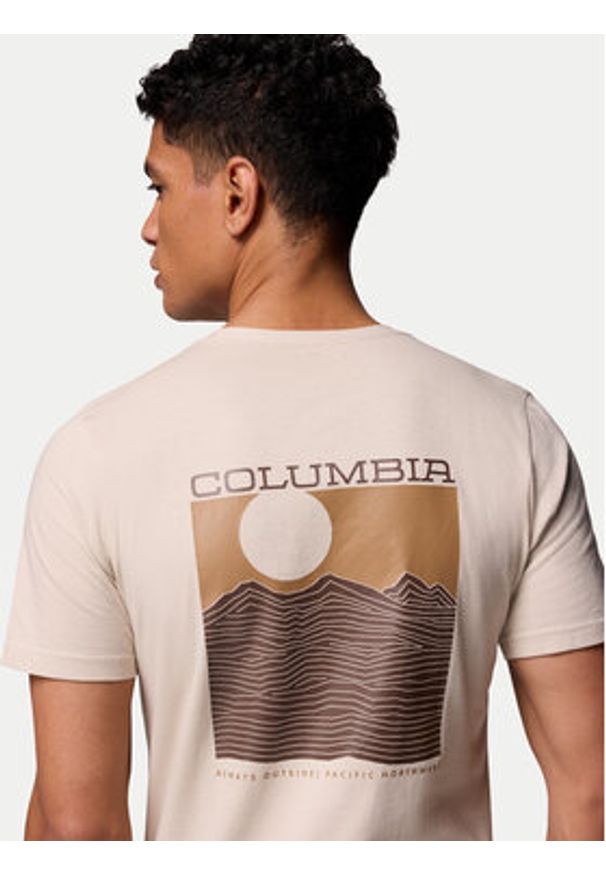 columbia - Columbia T-Shirt Rapid Ridge 1934824 Beżowy Regular Fit. Kolor: beżowy. Materiał: bawełna