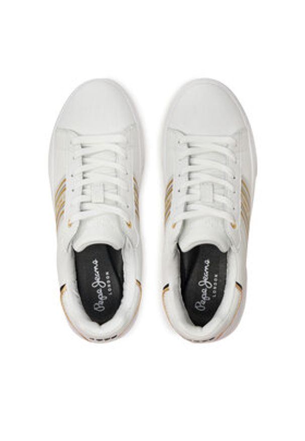 Pepe Jeans Sneakersy PLS00020 Biały. Kolor: biały. Materiał: skóra