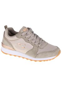 skechers - Buty sportowe Sneakersy damskie, OG 85 - Gold'n Gurl. Zapięcie: sznurówki. Kolor: beżowy. Materiał: materiał, syntetyk, tkanina. Szerokość cholewki: normalna. Sport: turystyka piesza