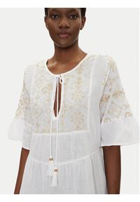 Iconique Sukienka letnia IC25-018 Biały Relaxed Fit. Kolor: biały. Materiał: bawełna. Sezon: lato #5
