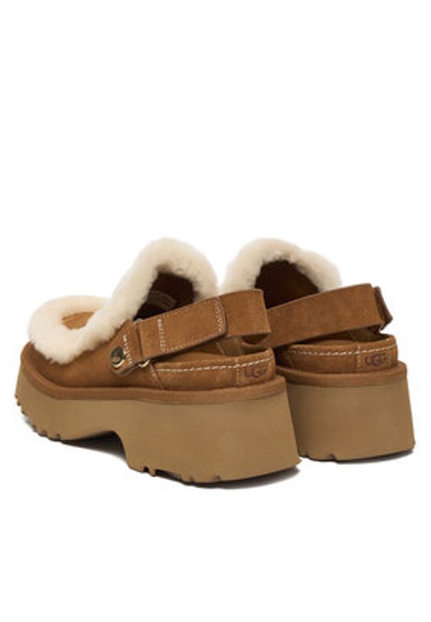 Ugg Klapki W Esmee Clog 1173331 Brązowy. Kolor: brązowy. Materiał: skóra