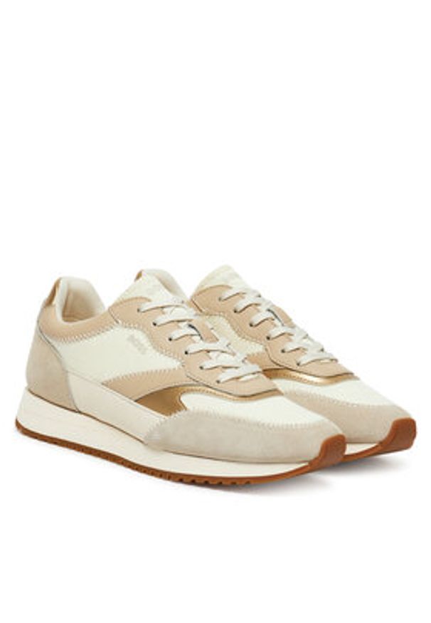 BOSS Sneakersy Kai Runn 50541653 Beżowy. Kolor: beżowy. Materiał: materiał