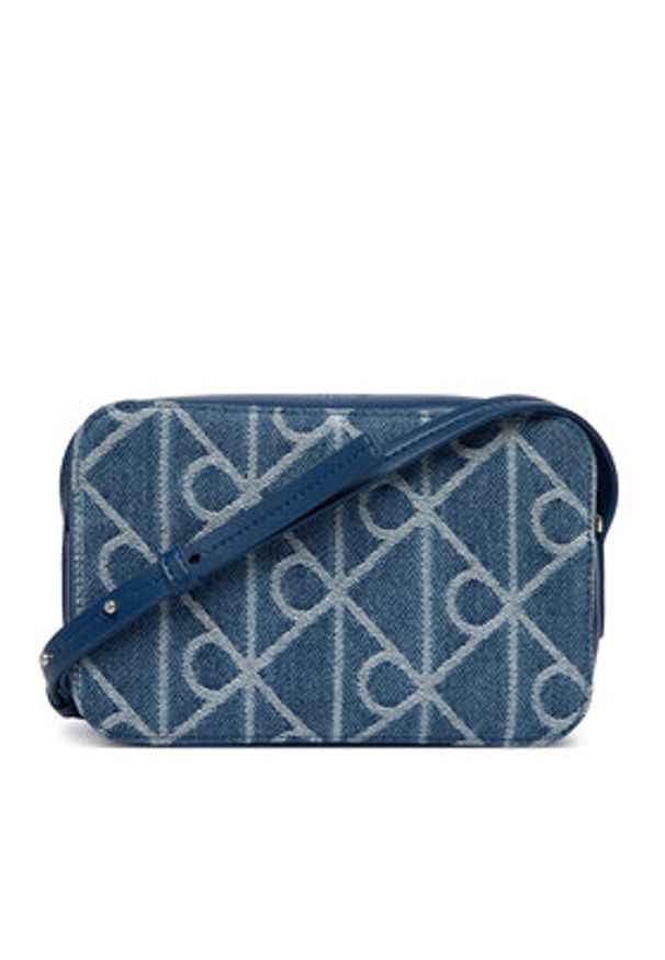 Calvin Klein Torebka Emblem Aop Denim Camera Bag LV04F3430G Niebieski. Kolor: niebieski