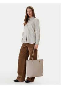 Calvin Klein Torebka Minimal Monogram Chain Tote LV04F3204G Beżowy. Kolor: beżowy. Materiał: skórzane #1