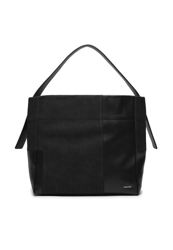 Calvin Klein Torebka Texture Block Large Shopper K60K611670 Czarny. Kolor: czarny. Materiał: skórzane