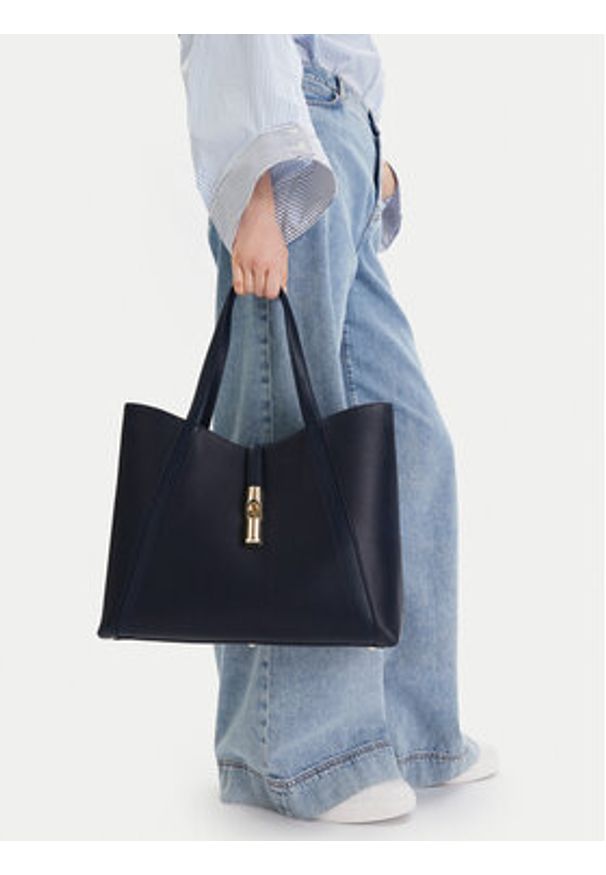 Furla Torebka Goccia L WB01788 BX3353 KH 4852S Granatowy. Kolor: niebieski. Materiał: skórzane