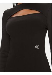 Calvin Klein Jeans Sukienka dzianinowa J20J221984 Czarny Slim Fit. Kolor: czarny. Materiał: dzianina, syntetyk #3