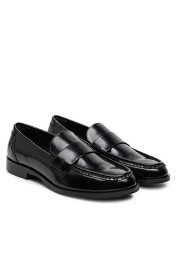 Calvin Klein Loafersy City Sleek HW0HW02306 Czarny. Kolor: czarny. Materiał: skóra