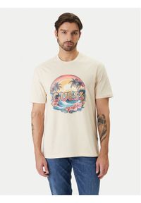 Guess T-Shirt F6GI08 K8FQ4 Beżowy Reglan Fit. Kolor: beżowy. Materiał: bawełna #1