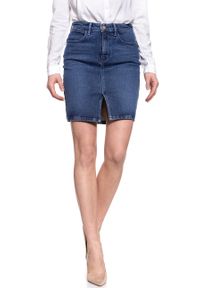 Wrangler - SPÓDNICA JEANSOWA WRANGLER MIDI PENCIL SKIRT SHADOW DANCES W2347096I. Materiał: jeans