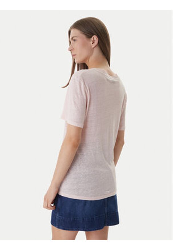 BOSS T-Shirt C_Ela_1 50538645 Różowy Regular Fit. Kolor: różowy. Materiał: len