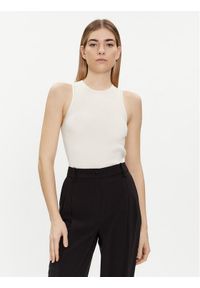 Calvin Klein Top K20K206506 Biały Slim Fit. Kolor: biały. Materiał: wiskoza #1