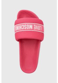 Love Moschino klapki damskie kolor różowy JA28534G0GIP0604. Kolor: różowy. Materiał: guma #2