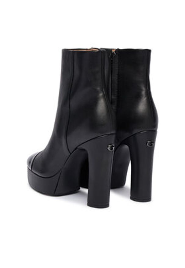 Guess Botki FLFRNT LEA10 Czarny. Kolor: czarny. Materiał: skóra