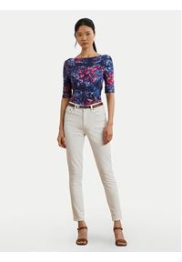 Lauren Ralph Lauren - LAUREN RALPH LAUREN Bluzka 200971065001 Granatowy Slim Fit. Kolor: niebieski. Materiał: bawełna #3