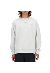 Bluza New Balance MT41506AHH - szara. Kolor: szary. Materiał: bawełna, prążkowany. Wzór: aplikacja. Styl: klasyczny #1