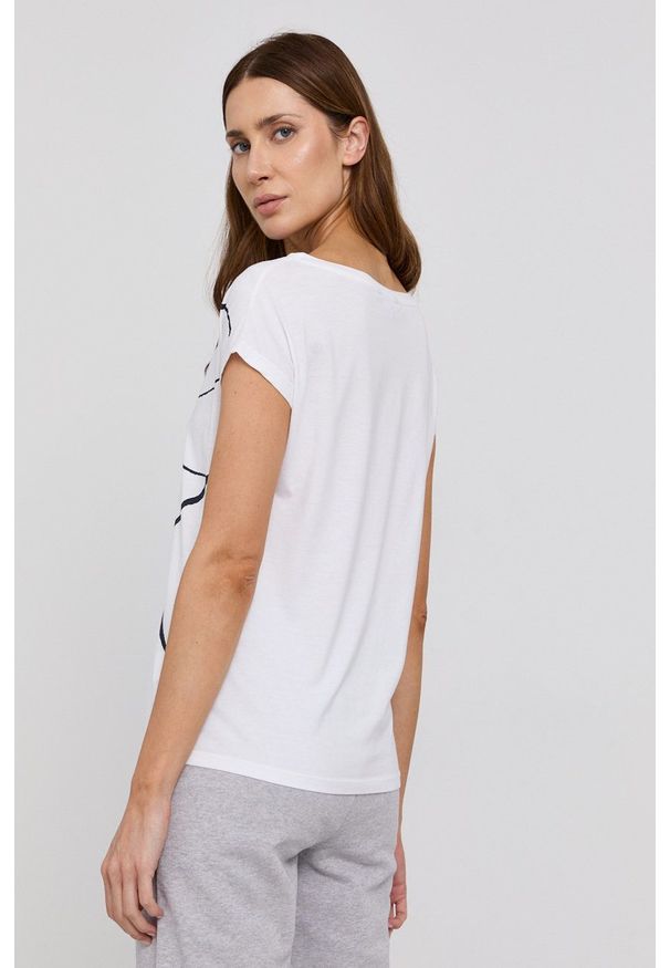 Lauren Ralph Lauren - T-shirt. Okazja: na co dzień. Kolor: biały. Materiał: dzianina. Wzór: nadruk. Styl: casual