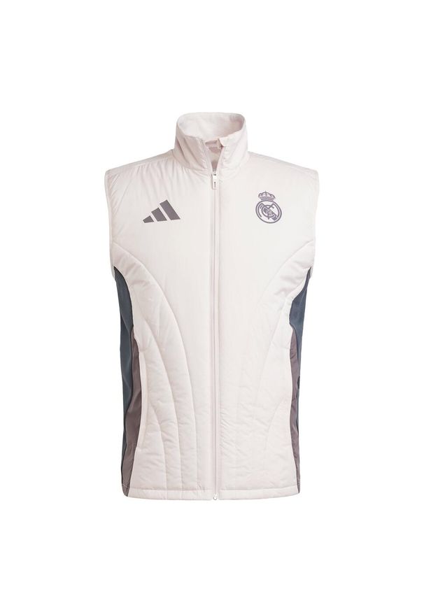 Adidas - Bezrękawnik Real Madrid Winterized. Kolor: fioletowy, brązowy, wielokolorowy, szary. Materiał: materiał. Długość rękawa: bez rękawów. Sport: piłka nożna