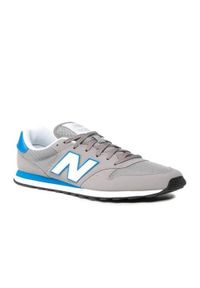 Buty do chodzenia męskie New Balance 500. Zapięcie: sznurówki. Kolor: szary. Materiał: materiał, syntetyk. Szerokość cholewki: normalna. Sport: turystyka piesza