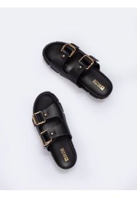 Big-Star - Klapki damskie na podwyższonej podeszwie czarne NN274082 906. Kolor: czarny. Materiał: skóra, syntetyk, jeans. Styl: elegancki, rockowy, klasyczny #8