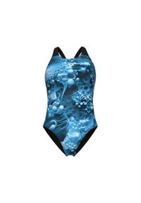Damski kostium kąpielowy 1-częściowy Arena Flowers. Kolor: wielokolorowy, niebieski, czarny #1