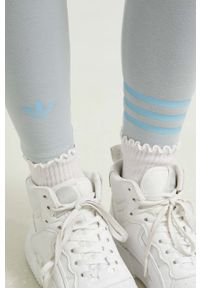 adidas Originals legginsy damskie kolor szary z nadrukiem. Kolor: szary. Materiał: materiał. Wzór: nadruk #2
