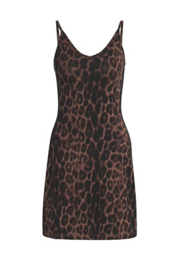 Adidas - adidas Sukienka codzienna Seasonal Essentials Leopard Print JZ0204 Brązowy Slim Fit. Okazja: na co dzień. Kolor: brązowy. Materiał: bawełna. Wzór: nadruk. Typ sukienki: proste. Styl: casual