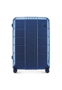 Wittchen - Duża walizka z polikarbonu żłobiona. Kolor: niebieski. Materiał: poliester, guma #1