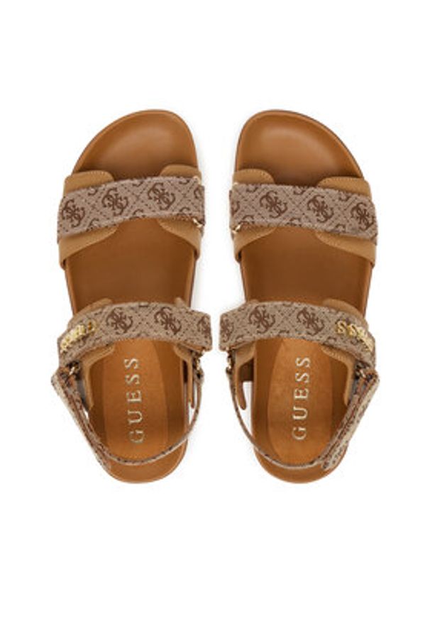 Guess Sandały FLPZY2 FAL03 Brązowy. Kolor: brązowy. Materiał: materiał