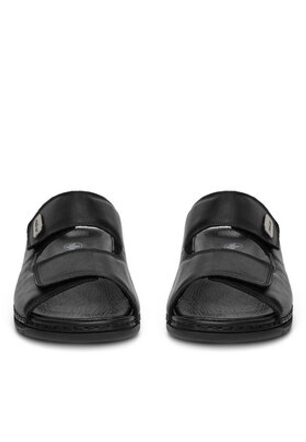 Rieker Klapki 25590-00 Czarny. Kolor: czarny. Materiał: skóra