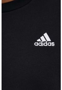 Adidas - adidas bluza męska kolor czarny z aplikacją. Kolor: czarny. Materiał: włókno, materiał. Wzór: aplikacja. Styl: klasyczny #3