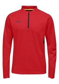 Hummel Tech Move męska bluza z kapturem half-zip, czerwona, M. Typ kołnierza: kaptur. Kolor: czerwony. Materiał: elastan, poliester, poliamid. Sport: piłka nożna