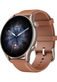 AMAZFIT - Smartwatch Amazfit GTR 3 Pro Brązowy (A2040). Rodzaj zegarka: smartwatch. Kolor: brązowy