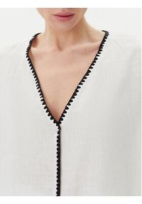 ICONA Bluzka RP5LE004 Biały Relaxed Fit. Kolor: biały. Materiał: len