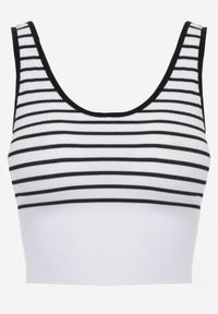 Renee - Czarno-Biały Tank Top z Prążkowanego Materiału w Print w Paski Sesarila. Okazja: na co dzień. Kolor: czarny. Materiał: materiał, prążkowany. Wzór: nadruk, paski. Styl: elegancki, klasyczny, casual #3