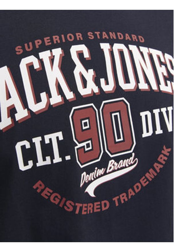 Jack & Jones - Jack&Jones T-Shirt Logo 12254862 Granatowy Standard Fit. Kolor: niebieski. Materiał: bawełna