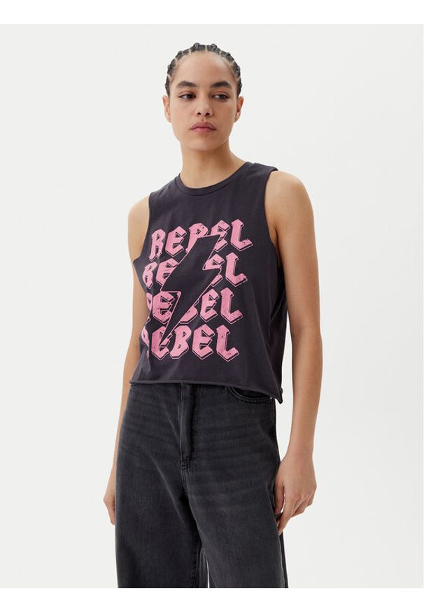 Noisy may - Noisy May Top Rebel 27034002 Szary Oversize. Kolor: szary. Materiał: bawełna