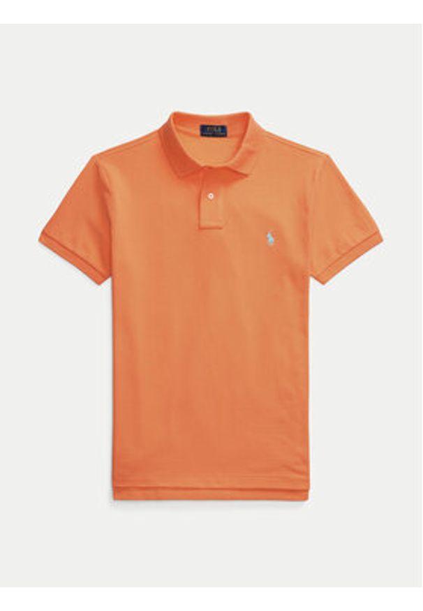 Polo Ralph Lauren Polo 710536856448 Pomarańczowy Slim Fit. Typ kołnierza: polo. Kolor: pomarańczowy. Materiał: bawełna