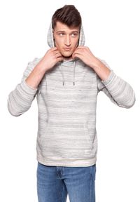 Lee - BLUZA MĘSKA LEE HOODIE GREY MELE L81XHH37. Kolor: szary. Wzór: paski #4