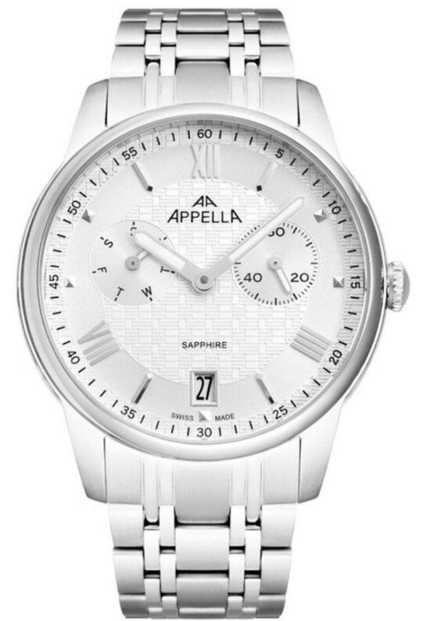 Acappella - Zegarek męski Appella L70008.5163QF srebrny. Kolor: srebrny