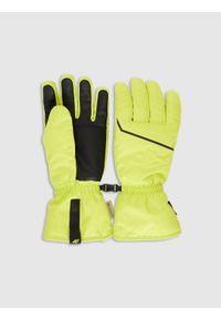 4f - 4F Rękawiczki narciarskie Thinsulate z membraną NeoDry męskie - zielone M. Kolor: zielony. Materiał: materiał. Technologia: Thinsulate. Wzór: paski. Sezon: zima. Sport: narciarstwo #1