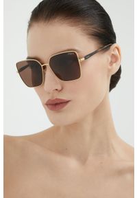 Vogue - VOGUE okulary przeciwsłoneczne damskie kolor brązowy. Kolor: brązowy