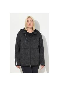 ULLA POPKEN - Damskie Sweter na polarze pluszowy polar dwukierunkowy suwak odblaski. Kolekcja: plus size. Kolor: czarny. Materiał: poliester, materiał. Sezon: zima. Sport: narciarstwo #1