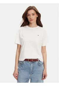 TOMMY HILFIGER - Tommy Hilfiger T-Shirt UW0UW05763 Biały Regular Fit. Kolor: biały. Materiał: bawełna