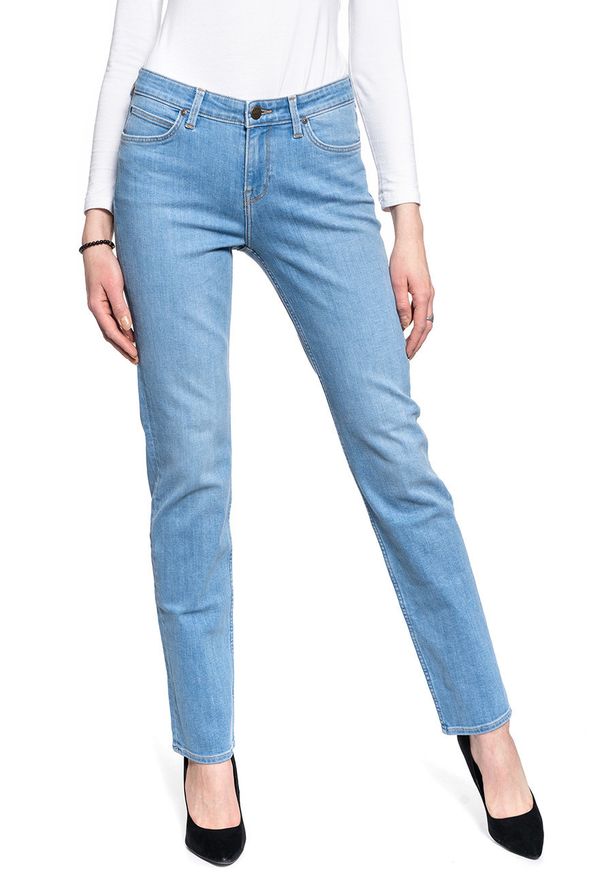 Lee - LEE MARION STRAIGHT DAMSKIE SPODNIE JEANSOWE MID LINA L301OPSR